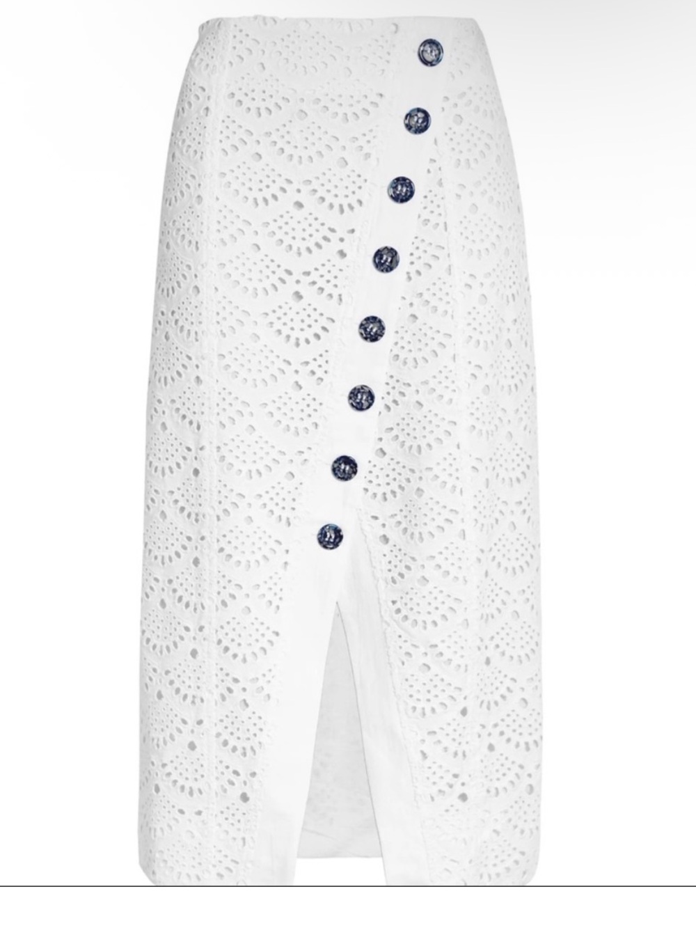 Tanya Taylor Cream Lace bohemian crochet Button-Front Women's midi Skirt size 2